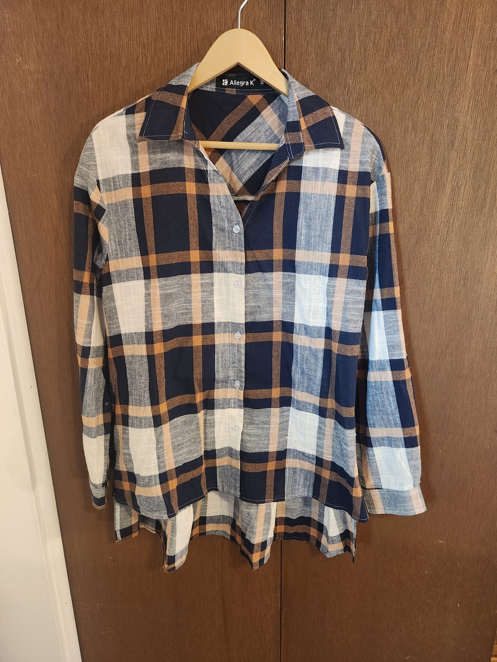 Allegra K Hi-low Button-Up